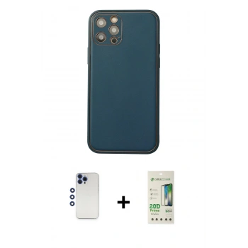 MARSİLYAN™- iPhone 12 Pro Max Kılıf Yadigar Klasik - Siyah 20D Premium Cam Ekran Koruyucu + Shine Kamera Lens - LT