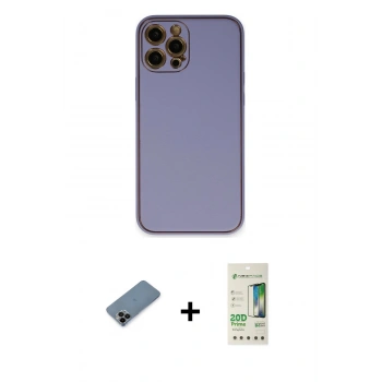 MARSİLYAN™- iPhone 12 Pro Max Kılıf Yadigar Klasik - Siyah 20D Premium Cam Ekran Koruyucu + Shine Kamera Lens Koruma Cam - SH