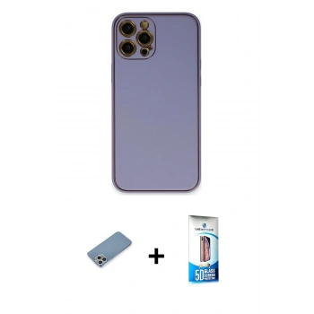 MARSİLYAN™- iPhone 12 Pro Max Kılıf Yadigar Klasik - Siyah 5D Eko Cam Ekran Koruyucu + Shine Kamera Lens Koruma Cam - GS