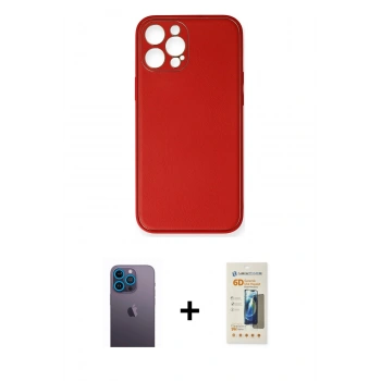 MARSİLYAN™- iPhone 12 Pro Max Kılıf Yadigar Klasik - Siyah 6D Mat Seramik Hayalet Nano Ekran Koruyucu + Neon Fosforlu Kamera Lens - MI