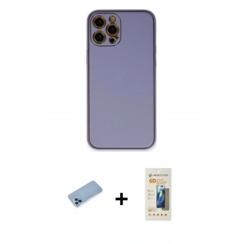 MARSİLYAN™- iPhone 12 Pro Max Kılıf Yadigar Klasik - Siyah 6D Mat Seramik Hayalet Nano Ekran Koruyucu + Shine Kamera Lens Koruma Cam - MI