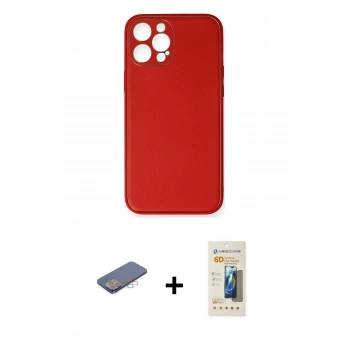 MARSİLYAN™- iPhone 12 Pro Max Kılıf Yadigar Klasik - Siyah 6D Mat Seramik Hayalet Nano Ekran Koruyucu + Renkli Kamera Lens Koruma Cam - PE