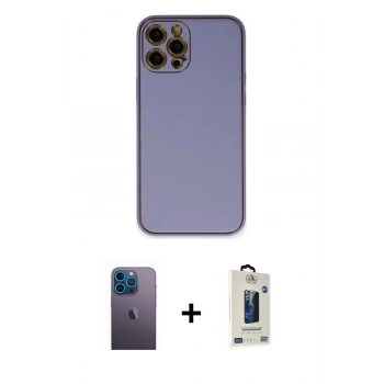 MARSİLYAN™- iPhone 12 Pro Max Kılıf Yadigar Klasik - Siyah Bilvis Hayalet Cam Ekran Koruyucu + Neon Fosforlu Kamera Lens - MI