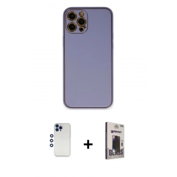 MARSİLYAN™- iPhone 12 Pro Max Kılıf Yadigar Klasik - Siyah Bilvis Hayalet Cam Ekran Koruyucu + Shine Kamera Lens - LT