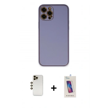 MARSİLYAN™- iPhone 12 Pro Max Kılıf Yadigar Klasik - Siyah Joko 5D Cam + Shine Kamera Lens - GD