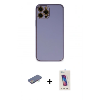 MARSİLYAN™- iPhone 12 Pro Max Kılıf Yadigar Klasik - Siyah Joko 5D Cam + Renkli Kamera Lens Koruma Cam - MI