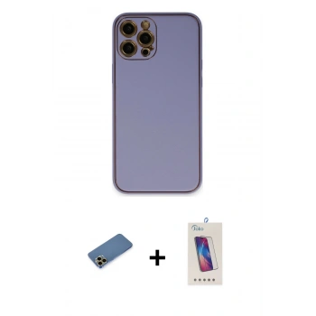 MARSİLYAN™- iPhone 12 Pro Max Kılıf Yadigar Klasik - Siyah Joko 5D Cam + Shine Kamera Lens Koruma Cam - GD