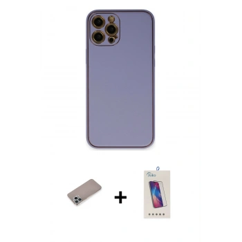 MARSİLYAN™- iPhone 12 Pro Max Kılıf Yadigar Klasik - Siyah Joko 5D Cam + Shine Kamera Lens Koruma Cam - SABE