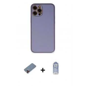 MARSİLYAN™- iPhone 12 Pro Max Kılıf Yadigar Klasik - Siyah Joko Magic 5D Cam + Metal Kamera Lens Koruma Cam - KI