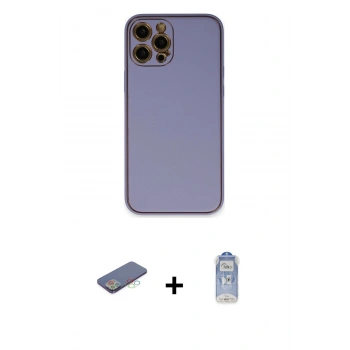 MARSİLYAN™- iPhone 12 Pro Max Kılıf Yadigar Klasik - Siyah Joko Magic 5D Cam + Renkli Kamera Lens Koruma Cam - MI