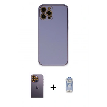 MARSİLYAN™- iPhone 12 Pro Max Kılıf Yadigar Klasik - Siyah Joko Magic 5D Cam + Neon Fosforlu Kamera Lens - SI