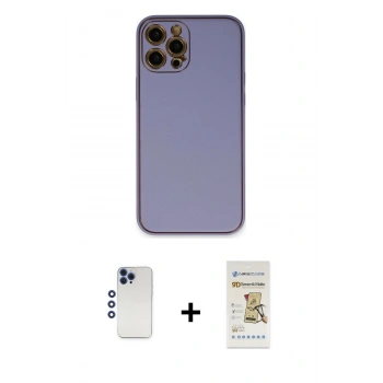 MARSİLYAN™- iPhone 12 Pro Max Kılıf Yadigar Klasik - Siyah Mat Seramik Nano Ekran Koruyucu + Shine Kamera Lens - LT