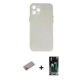 MARSİLYAN™- iPhone 12 Pro Max Kılıf Yadigar Yansıma Serisi - Şeffaf 360 Full Body Arka Koruyucu + Shine Kamera Lens Koruma Cam - SABE