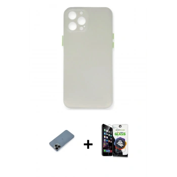 MARSİLYAN™- iPhone 12 Pro Max Kılıf Yadigar Yansıma Serisi - Şeffaf Temperli Cam Ekran Koruyucu + Shine Kamera Lens Koruma Cam - SH