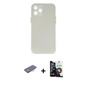 MARSİLYAN™- iPhone 12 Pro Max Kılıf Yadigar Yansıma Serisi - Şeffaf Temperli Cam Ekran Koruyucu + Renkli Kamera Lens Koruma Cam - TU