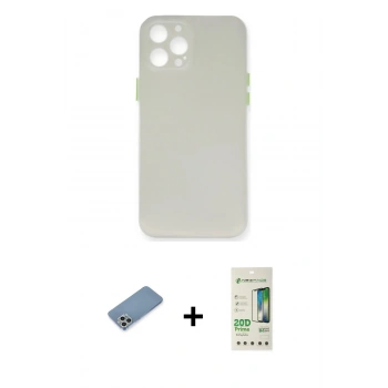 MARSİLYAN™- iPhone 12 Pro Max Kılıf Yadigar Yansıma Serisi - Siyah 20D Premium Cam Ekran Koruyucu + Shine Kamera Lens Koruma Cam - GS