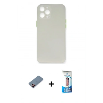 MARSİLYAN™- iPhone 12 Pro Max Kılıf Yadigar Yansıma Serisi - Siyah 5D Eko Cam Ekran Koruyucu + Metal Kamera Lens Koruma Cam - KI