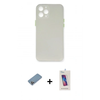 MARSİLYAN™- iPhone 12 Pro Max Kılıf Yadigar Yansıma Serisi - Siyah Joko 5D Cam + Shine Kamera Lens Koruma Cam - GI