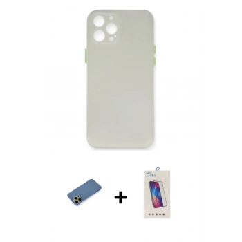 MARSİLYAN™- iPhone 12 Pro Max Kılıf Yadigar Yansıma Serisi - Siyah Joko 5D Cam + Shine Kamera Lens Koruma Cam - GD