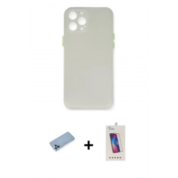 MARSİLYAN™- iPhone 12 Pro Max Kılıf Yadigar Yansıma Serisi - Siyah Joko 5D Cam + Shine Kamera Lens Koruma Cam - MI