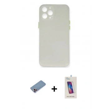 MARSİLYAN™- iPhone 12 Pro Max Kılıf Yadigar Yansıma Serisi - Siyah Joko 5D Cam + Shine Kamera Lens Koruma Cam - PE