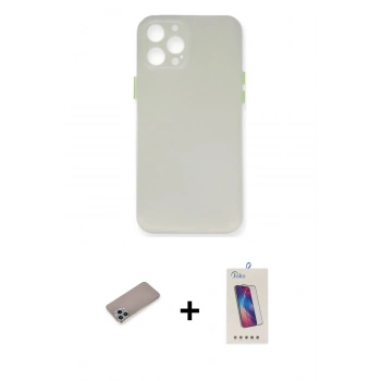MARSİLYAN™- iPhone 12 Pro Max Kılıf Yadigar Yansıma Serisi - Siyah Joko 5D Cam + Shine Kamera Lens Koruma Cam - SABE