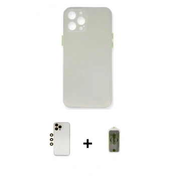 MARSİLYAN™- iPhone 12 Pro Max Kılıf Yadigar Yansıma Serisi - Siyah Joko Magic 5D Hayalet Cam + Shine Kamera Lens - GD