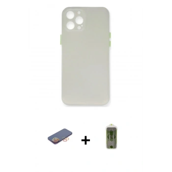 MARSİLYAN™- iPhone 12 Pro Max Kılıf Yadigar Yansıma Serisi - Siyah Joko Magic 5D Hayalet Cam + Renkli Kamera Lens Koruma Cam - TU