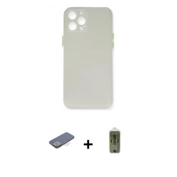 MARSİLYAN™- iPhone 12 Pro Max Kılıf Yadigar Yansıma Serisi - Siyah Joko Magic 5D Hayalet Cam + Renkli Kamera Lens Koruma Cam - SI