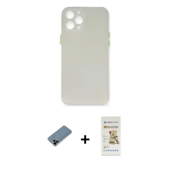 MARSİLYAN™- iPhone 12 Pro Max Kılıf Yadigar Yansıma Serisi - Siyah Mat Seramik Nano Ekran Koruyucu + Shine Kamera Lens Koruma Cam - SH