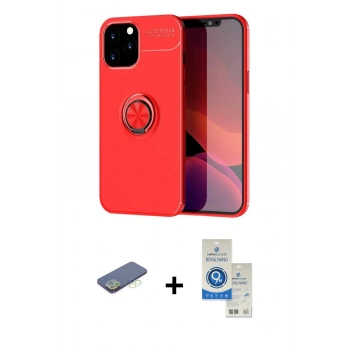 MARSİLYAN™- iPhone 12 Pro Max Kılıf Yankı Form Prime - Şeffaf Royal Nano Ekran Koruyucu + Renkli Kamera Lens Koruma Cam - YL