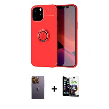 MARSİLYAN™- iPhone 12 Pro Max Kılıf Yankı Form Prime - Şeffaf Temperli Cam Ekran Koruyucu + Neon Fosforlu Kamera Lens - SI