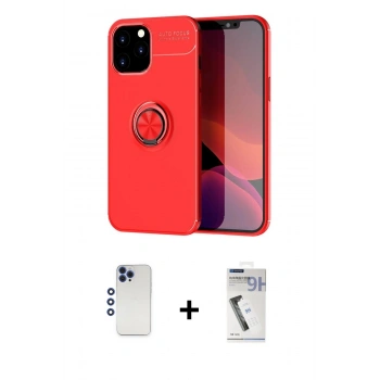MARSİLYAN™- iPhone 12 Pro Max Kılıf Yankı Form Prime - Şeffaf Uv Polymer Nano Ekran Koruyucu + Shine Kamera Lens - LT