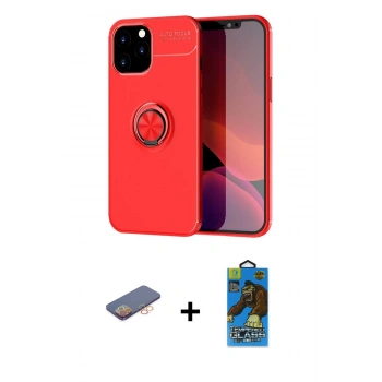 MARSİLYAN™- iPhone 12 Pro Max Kılıf Yankı Form Prime - Siyah 18D Cam Ekran Koruyucu + Renkli Kamera Lens Koruma Cam - TU