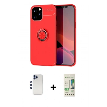 MARSİLYAN™- iPhone 12 Pro Max Kılıf Yankı Form Prime - Siyah 20D Premium Cam Ekran Koruyucu + Shine Kamera Lens - LT