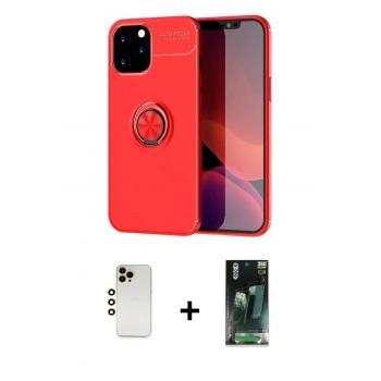 MARSİLYAN™- iPhone 12 Pro Max Kılıf Yankı Form Prime - Siyah 360 Mat Full Body Arka Koruyucu + Shine Kamera Lens - GD