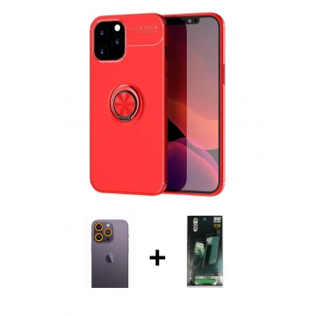 MARSİLYAN™- iPhone 12 Pro Max Kılıf Yankı Form Prime - Siyah 360 Mat Full Body Arka Koruyucu + Neon Fosforlu Kamera Lens - SI