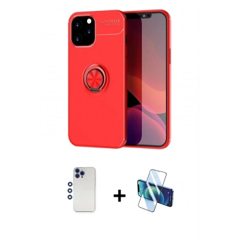 MARSİLYAN™- iPhone 12 Pro Max Kılıf Yankı Form Prime - Siyah 3D Antistatik Cam Ekran Koruyucu + Shine Kamera Lens - LT
