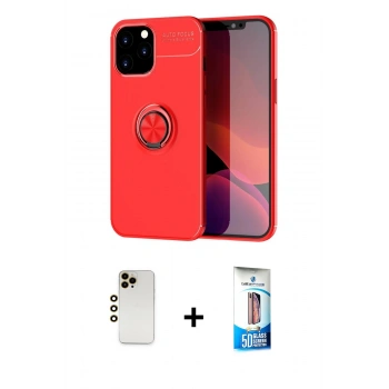 MARSİLYAN™- iPhone 12 Pro Max Kılıf Yankı Form Prime - Siyah 5D Eko Cam Ekran Koruyucu + Shine Kamera Lens - GD