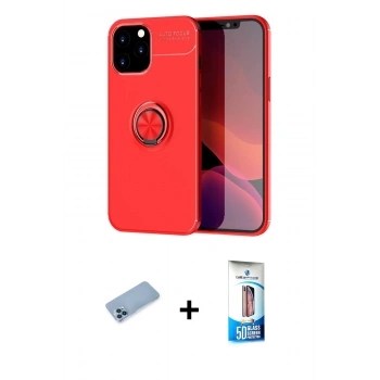 MARSİLYAN™- iPhone 12 Pro Max Kılıf Yankı Form Prime - Siyah 5D Eko Cam Ekran Koruyucu + Shine Kamera Lens Koruma Cam - MI