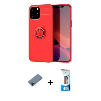 MARSİLYAN™- iPhone 12 Pro Max Kılıf Yankı Form Prime - Siyah 5D Eko Cam Ekran Koruyucu + Shine Kamera Lens Koruma Cam - SH