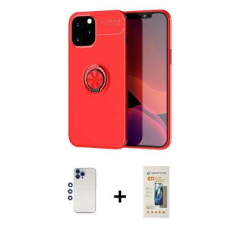 MARSİLYAN™- iPhone 12 Pro Max Kılıf Yankı Form Prime - Siyah 6D Mat Seramik Hayalet Nano Ekran Koruyucu + Shine Kamera Lens - LT