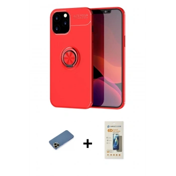 MARSİLYAN™- iPhone 12 Pro Max Kılıf Yankı Form Prime - Siyah 6D Mat Seramik Hayalet Nano Ekran Koruyucu + Shine Kamera Lens Koruma Cam - GD