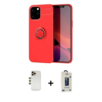 MARSİLYAN™- iPhone 12 Pro Max Kılıf Yankı Form Prime - Siyah Bilvis Hayalet Cam Ekran Koruyucu + Shine Kamera Lens - GD