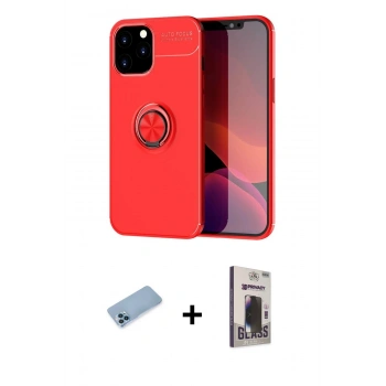 MARSİLYAN™- iPhone 12 Pro Max Kılıf Yankı Form Prime - Siyah Bilvis Hayalet Cam Ekran Koruyucu + Shine Kamera Lens Koruma Cam - MI