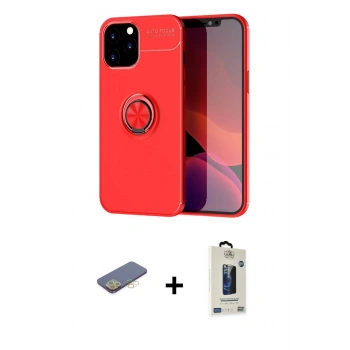 MARSİLYAN™- iPhone 12 Pro Max Kılıf Yankı Form Prime - Siyah Bilvis Hayalet Cam Ekran Koruyucu + Renkli Kamera Lens Koruma Cam - SI
