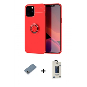 MARSİLYAN™- iPhone 12 Pro Max Kılıf Yankı Form Prime - Siyah Bilvis Hayalet Cam Ekran Koruyucu + Shine Kamera Lens Koruma Cam - SH