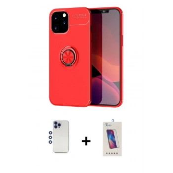 MARSİLYAN™- iPhone 12 Pro Max Kılıf Yankı Form Prime - Siyah Joko 5D Cam + Shine Kamera Lens - LT