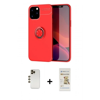 MARSİLYAN™- iPhone 12 Pro Max Kılıf Yankı Form Prime - Siyah Mat Seramik Nano Ekran Koruyucu + Shine Kamera Lens - GD