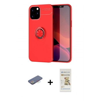 MARSİLYAN™- iPhone 12 Pro Max Kılıf Yankı Form Prime - Siyah Mat Seramik Nano Ekran Koruyucu + Renkli Kamera Lens Koruma Cam - MI